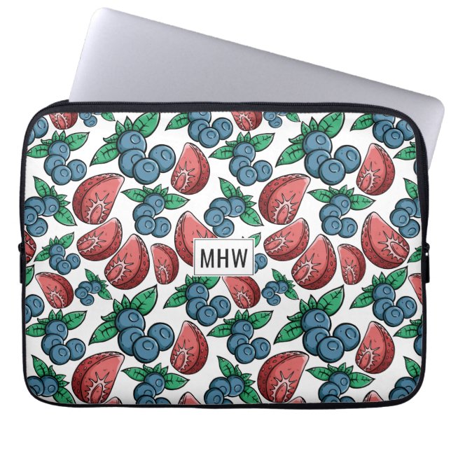 Berries Muster kundenspezifische Notebook-Ärmel mi Laptopschutzhülle (Vorderseite)