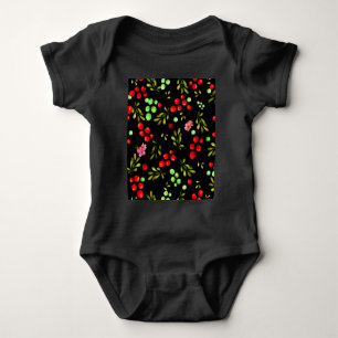 Berries Pattern Baby Strampler