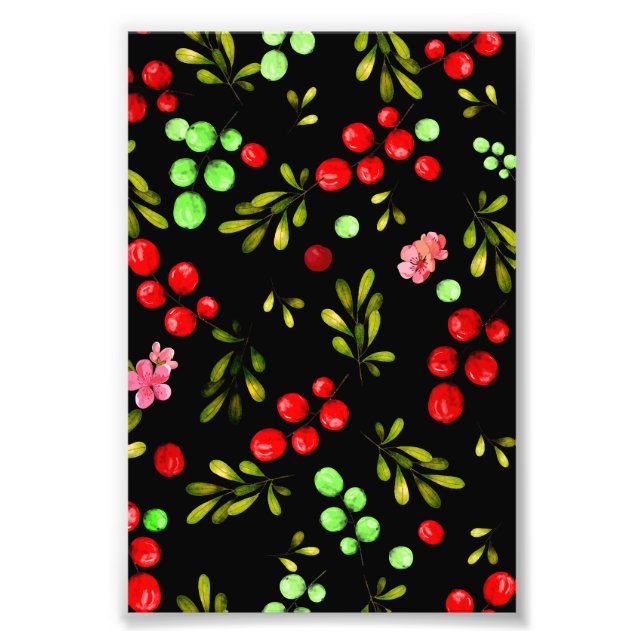 Berries Pattern Fotodruck (Vorne)