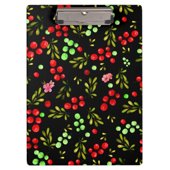 Berries Pattern Klemmbrett (Vorderseite)