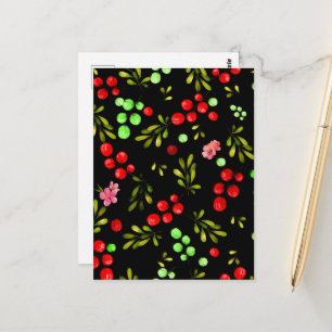 Berries Pattern Postkarte