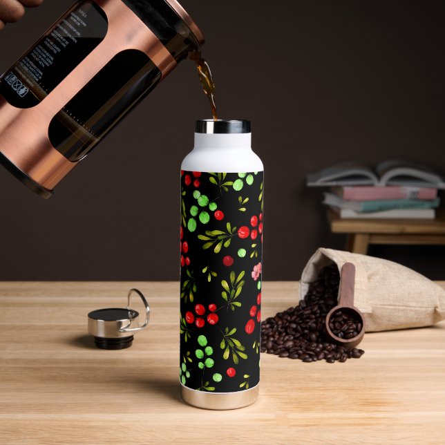 Berries Pattern Trinkflasche (Kaffee)