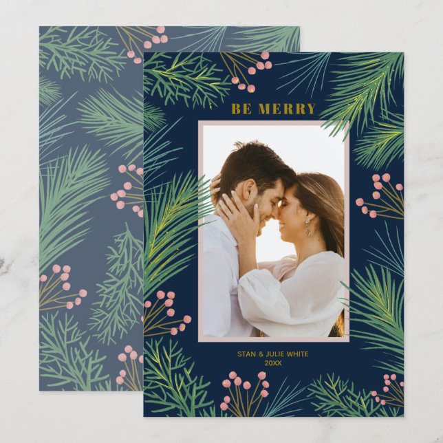 Berries Pines Foto Weihnachten (Vorne/Hinten)