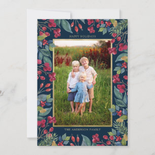 Berries Pines Gold Fossil Foto Weihnachten