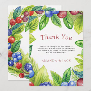 Berries Strawberry Berry Sweet Baby Dusche Dankeskarte