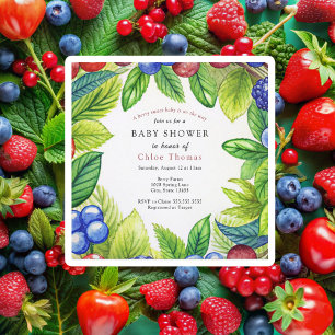 Berries Strawberry Berry Sweet Baby Dusche Einladung