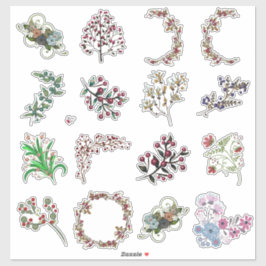 Berries und Blume Collage Craft Sheet Beautiful Aufkleber