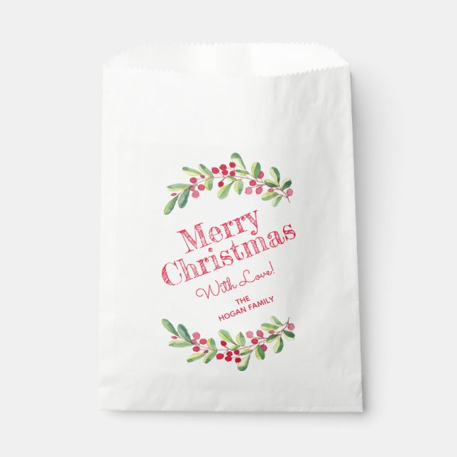 Berries und Grüne Weihnachtsfeiertag Geschenktütchen (Vorderseite)