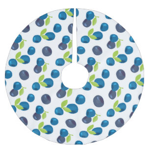 Berries Vintag Blueberry Bilberry Illustration Polyester Weihnachtsbaumdecke