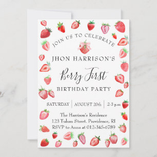 Berry 1. Foto Geburtstagsparty Einladung