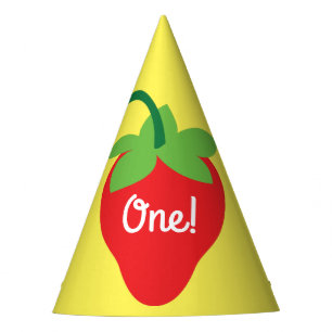 Berry 1. Geburtstag Niedlich Strawberry Farbige Mo Partyhütchen