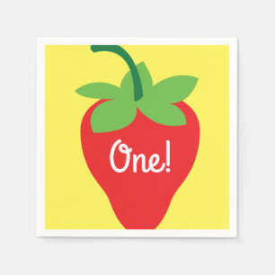 Berry 1. Geburtstag Niedlich Strawberry Farbige Mo Serviette