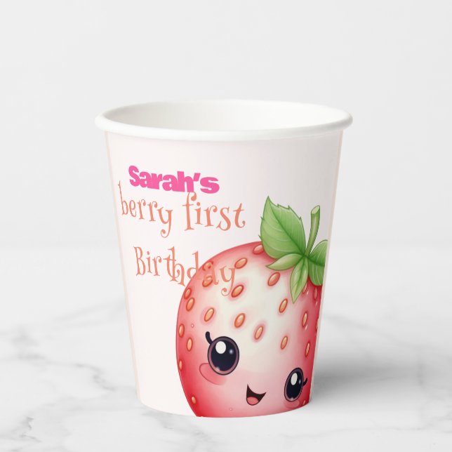 Berry 1. Geburtstag Pappbecher (Vorderseite)