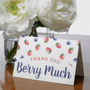 Berry 1. Geburtstag Party Strawberry Blueberry Dankeskarte