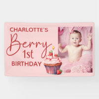 Berry 1. Geburtstag Rosa Rote Erdbeere Name Foto