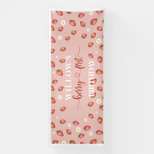 Berry 1. Geburtstag Strawberry Themed Banner