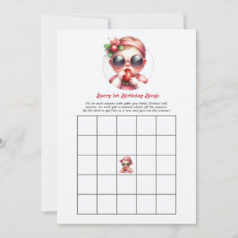 Berry 1. Geburtstags-Bingo-Spiel Einladung