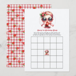 Berry 1. Geburtstags-Bingo-Spiel Einladung