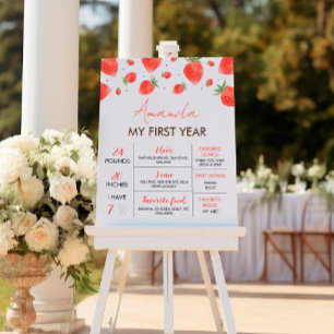 Berry 1. Geburtstags-Milestone-Zeichen Poster