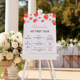 Berry 1. Geburtstags-Milestone-Zeichen Poster