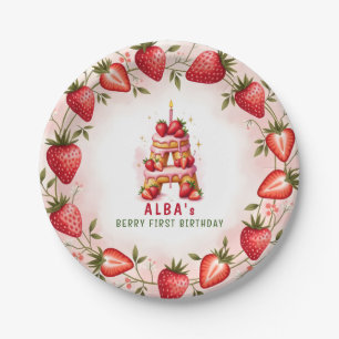 Berry 1. Geburtstagsplatte Letter A Cake Design Pappteller