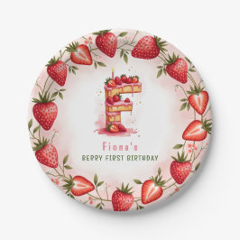 Berry 1. Geburtstagsplatte Letter F Cake Design Pappteller