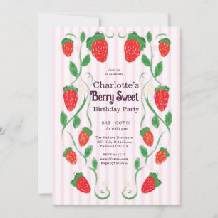 Berry 1. süße Art Nouveau Geburtstag Einladung