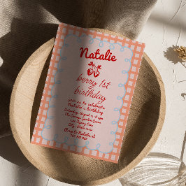 Berry 1st Handgeschriebene Gezeichnet Strawberry B Einladung