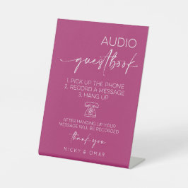 Berry Audio Guestbook Wedding Reception Sockelschild