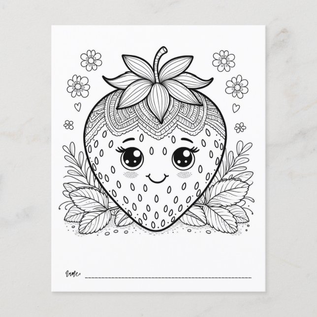 Berry Baby Shower Kids Activity Colour Sheet Flyer (Vorne)