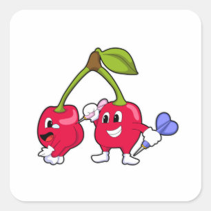 Berry bei Darts mit Dart Quadratischer Aufkleber