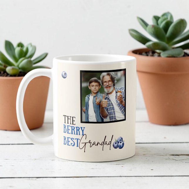 Berry Best Opa Foto Blaubeeren Textdesign Kaffeetasse (Von Creator hochgeladen)