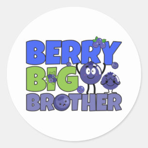 Berry Big Brother - Sibling Blueberry Pub Runder Aufkleber