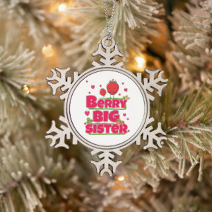 Berry Big Sister - Niedliche Erdbeerpuppe Schneeflocken Zinn-Ornament