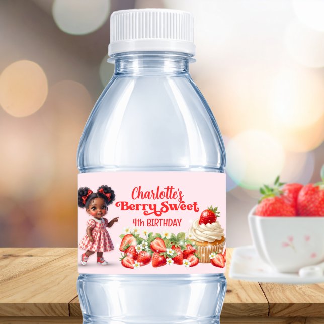 Berry Birthday -  Afro Baby Berry Sweet Wasserflaschenetikett (Von Creator hochgeladen)
