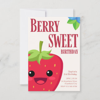 Berry Birthday Strawberry Party Einladung