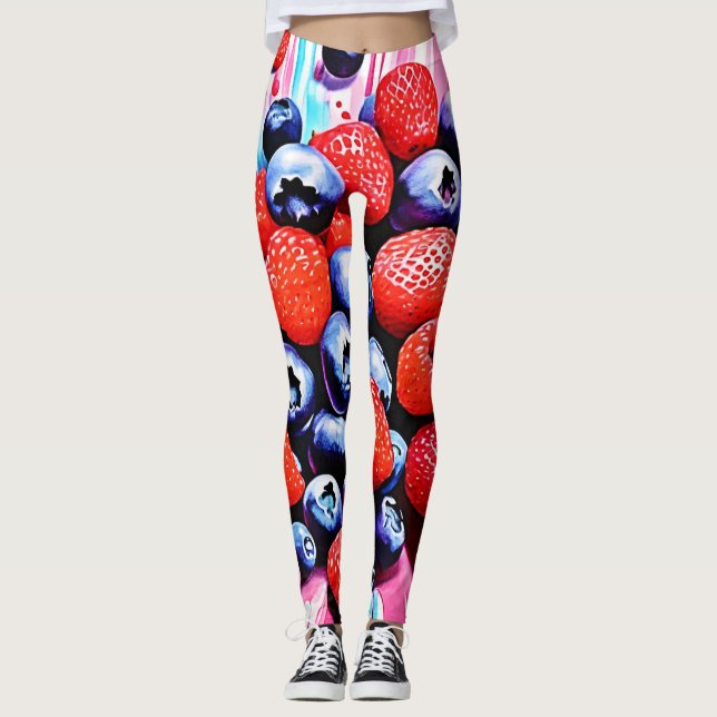 Berry Blast: Fruchtiger Spaß Leggings (Vorderseite)