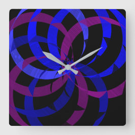 Berry Blend Geometric Wall Clock Quadratische Wanduhr