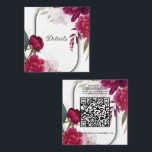 Berry Bloom Garden Floral Glam Wedding Details Quadratische Visitenkarte<br><div class="desc">customize however you want</div>