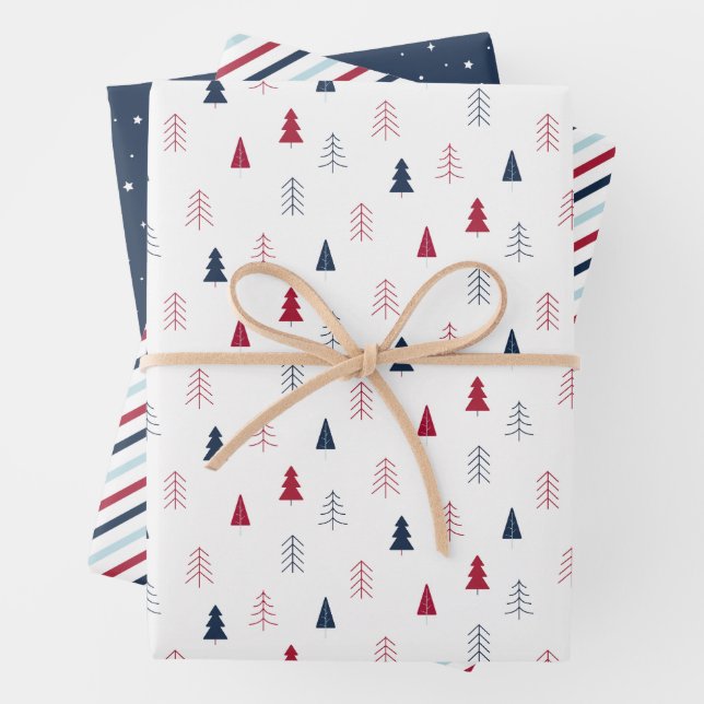 Berry Blue Christmas Wrapping Paper Sheets Geschenkpapier Set (Beispiel)