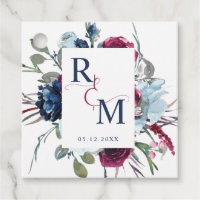 Berry, Blue und Burgund Floral Monogram Wedding