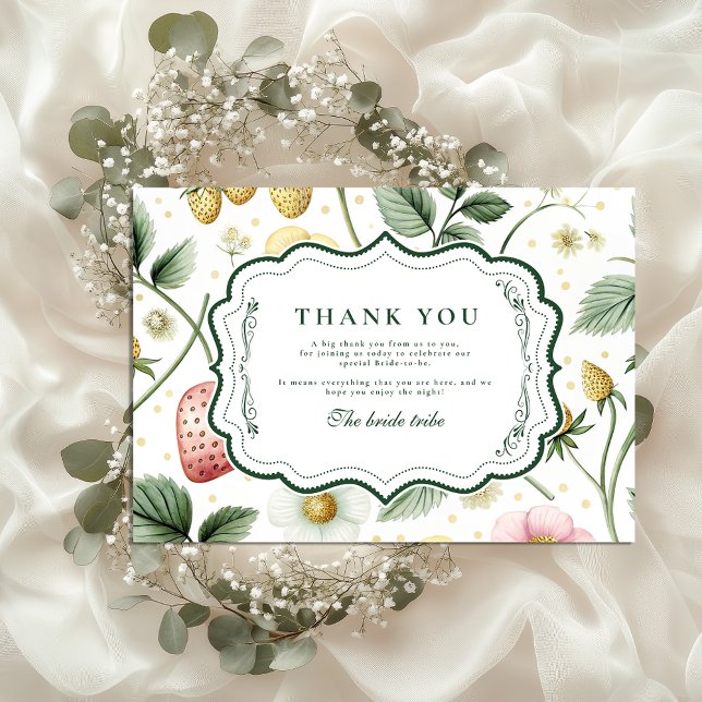 Berry Botanical Charm Brautparty Dankeskarte (Von Creator hochgeladen)