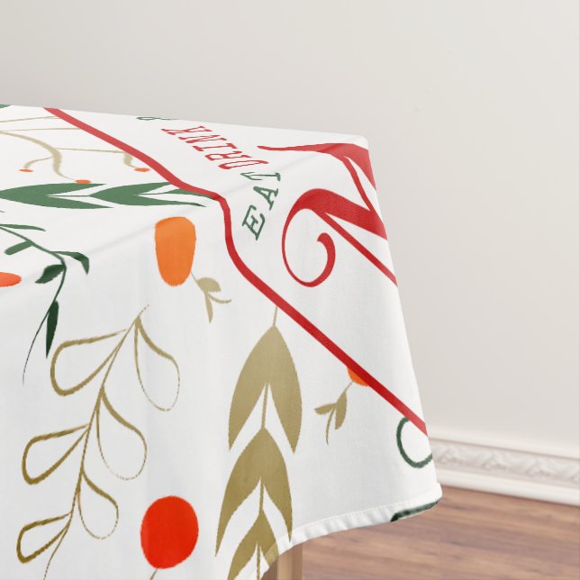 Berry Branch essen, trinken Sie frohe Weihnachten  Tischdecke (Beispiel)