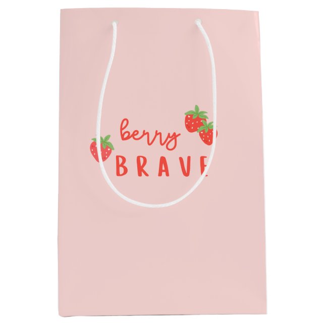 berry brave childhood cancer sick ill kids cute mittlere geschenktüte (Vorderseite)