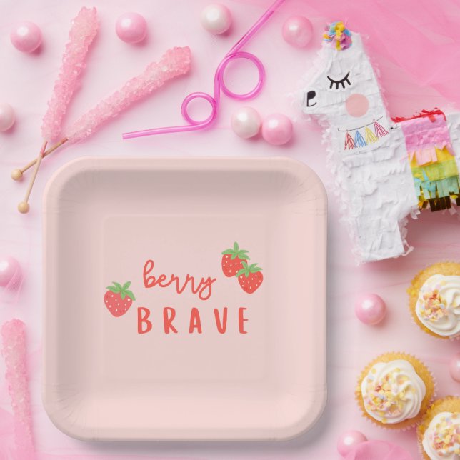 berry brave childhood cancer sick ill kids cute pappteller (Party)