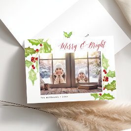 Berry & Bright Wird Holiday Foto Folded Feiertagskarte