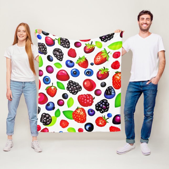 Berry Burst: Fruchtmuster Fleecedecke (Beispiel)