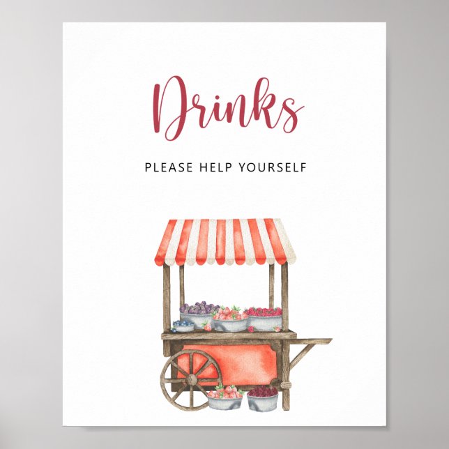 Berry cart - Drinks help yourself  Poster (Vorne)