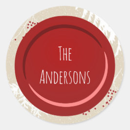 Berry Christmas Name Runder Aufkleber