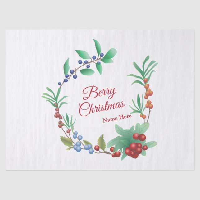 Berry Christmas Wreath Seidenpapier (Vorderseite)